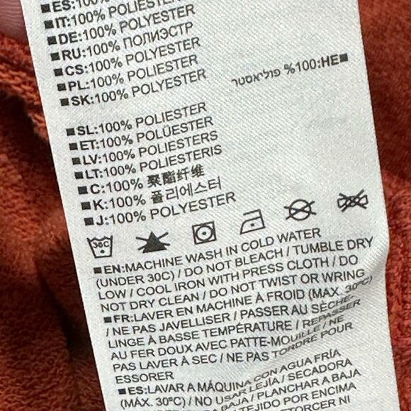 Burton Mens Underhill Hoodie Size Large Orange Pullover Sweatshirt - Picture 7 of 8